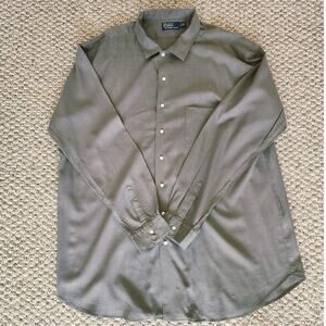 Polo Ralph Lauren Men's 3XLT Silk- Linen-Cotton Blend Long Sleeve Button Down